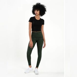 Sweetflexx Resistance Leggings in Forest heather pattern size 16 like new